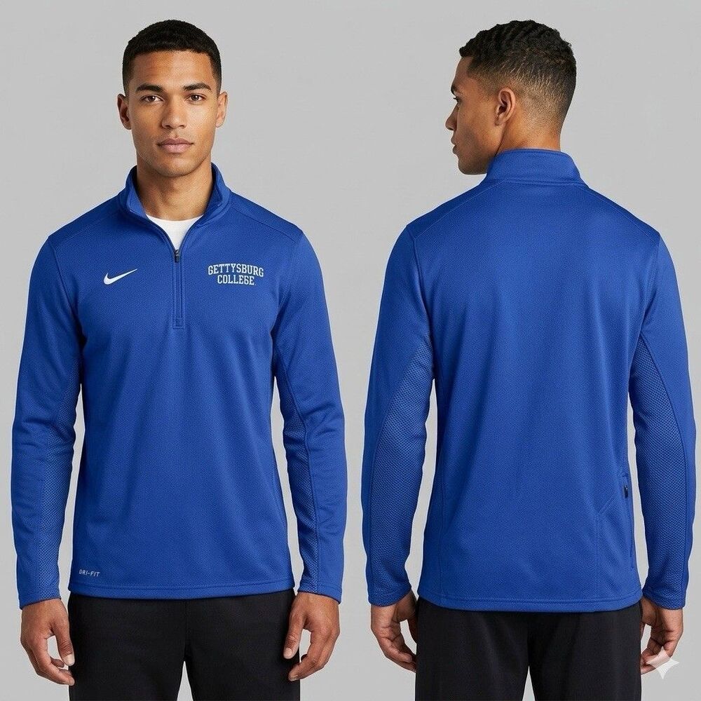 Nike Dri-FIT Gettysburg College Mens 1/4 Zip Training Pullover Blue M